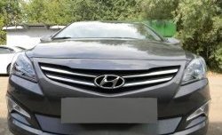 1 539 р. Сетка на бампер Russtal (хром) Hyundai Solaris RBr седан рестайлинг (2014-2017)  с доставкой в г. Омск. Увеличить фотографию 6