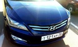 929 р. Реснички на фары Кураж Hyundai Solaris RBr седан рестайлинг (2014-2017) (Неокрашенные)  с доставкой в г. Омск. Увеличить фотографию 5