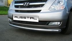 14 599 р. Одинарная защита переднего бампера диаметром 63 мм Russtal Hyundai Starex/Grand Starex/H1 TQ дорестайлинг (2007-2013)  с доставкой в г. Омск. Увеличить фотографию 1