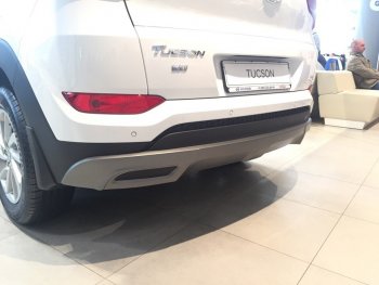 5 649 р. Накладка на задний бампер АвтоКрат Hyundai Tucson TL дорестайлинг (2015-2018) (Неокрашенная)  с доставкой в г. Омск. Увеличить фотографию 2