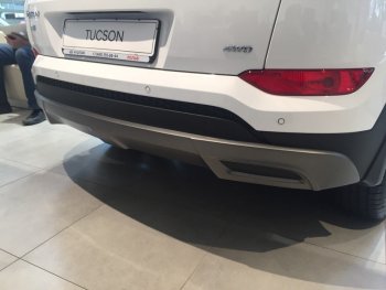 5 649 р. Накладка на задний бампер АвтоКрат Hyundai Tucson TL дорестайлинг (2015-2018) (Неокрашенная)  с доставкой в г. Омск. Увеличить фотографию 4