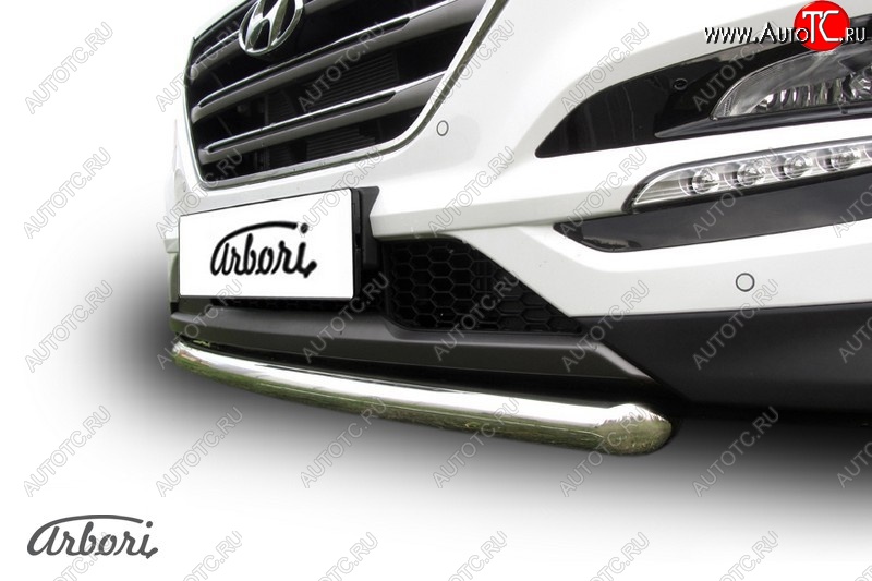 14 291 р. Защита переднего бампера Arbori (нержавейка, 1 труба d57 mm). Hyundai Tucson TL дорестайлинг (2015-2018)  с доставкой в г. Омск