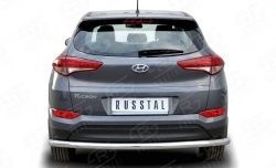 15 749 р. Защита заднего бампера (Ø63 мм длинная, нержавейка) SLITKOFF  Hyundai Tucson  TL (2015-2018) дорестайлинг  с доставкой в г. Омск. Увеличить фотографию 1