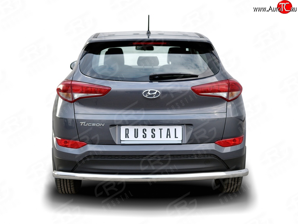 15 749 р. Защита заднего бампера (Ø63 мм длинная, нержавейка) SLITKOFF  Hyundai Tucson  TL (2015-2018) дорестайлинг  с доставкой в г. Омск