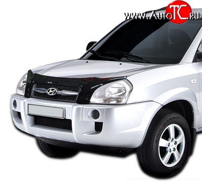 2 799 р. Дефлектор капота NovLine Hyundai Tucson JM (2004-2010)  с доставкой в г. Омск