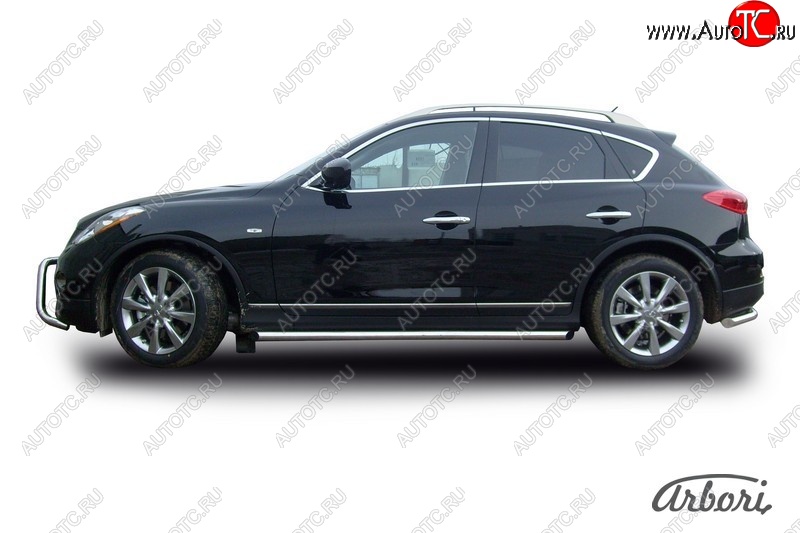 15 749 р. Защита штатных порогов Arbori (нержавейка, d57 mm). INFINITI EX35 J50 (2007-2013)  с доставкой в г. Омск