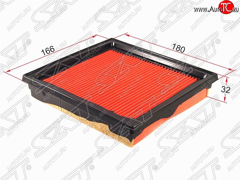 359 р. Фильтр воздушный двигателя SAT (180х166х32 mm)  INFINITI EX35  J50 (2007-2013), INFINITI G37  V36 (2008-2014), INFINITI Qx50  J50 (2013-2016), Nissan 350Z (2002-2008), Nissan Skyline  V36 (2006-2014)  с доставкой в г. Омск