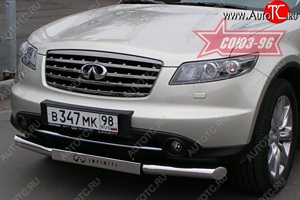 28 394 р. Защита переднего бампера одинарная (Европа) Souz-96 (d76) INFINITI FX45 S50 дорестайлинг (2002-2005)  с доставкой в г. Омск