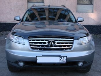 2 879 р. Дефлектор капота SIM INFINITI FX45 S50 дорестайлинг (2002-2005)  с доставкой в г. Омск. Увеличить фотографию 2