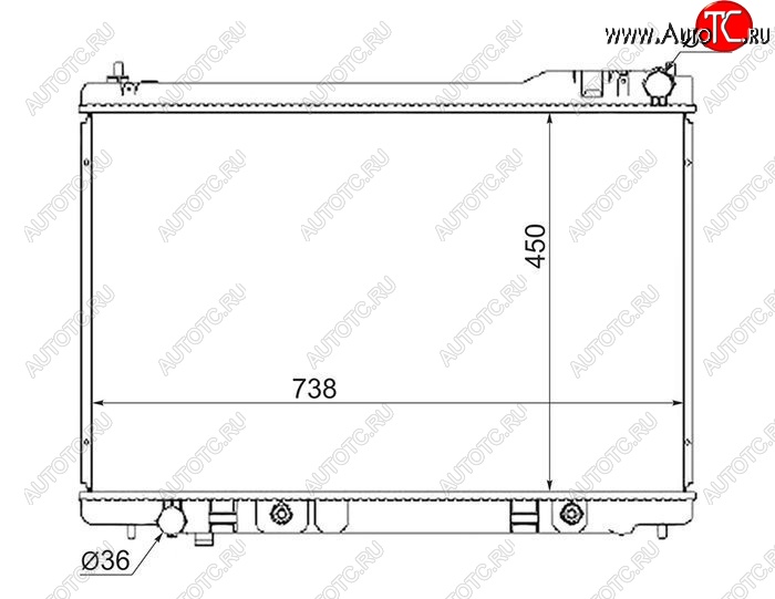 7 449 р. Радиатор двигателя SAT (пластинчатый, МКПП/АКПП)  INFINITI FX35  S50 - FX45  S50  с доставкой в г. Омск