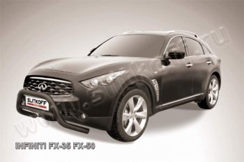 26 999 р. Кенгурятник d76 низкий INFINITI FX35 S51 дорестайлинг (2008-2011) (Цвет: серебристый)  с доставкой в г. Омск. Увеличить фотографию 1