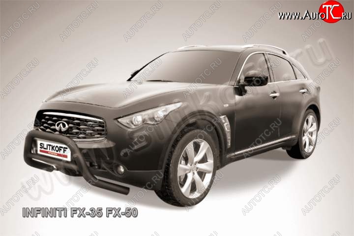 26 999 р. Кенгурятник d76 низкий INFINITI FX35 S51 дорестайлинг (2008-2011) (Цвет: серебристый)  с доставкой в г. Омск