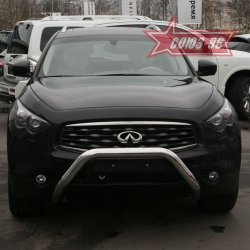 25 019 р. Защита переднего бампера Souz-96 (d76) INFINITI FX35 S51 дорестайлинг (2008-2011)  с доставкой в г. Омск. Увеличить фотографию 2