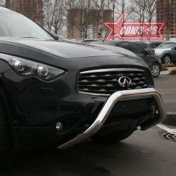 25 019 р. Защита переднего бампера Souz-96 (d76) INFINITI FX35 S51 дорестайлинг (2008-2011)  с доставкой в г. Омск. Увеличить фотографию 1