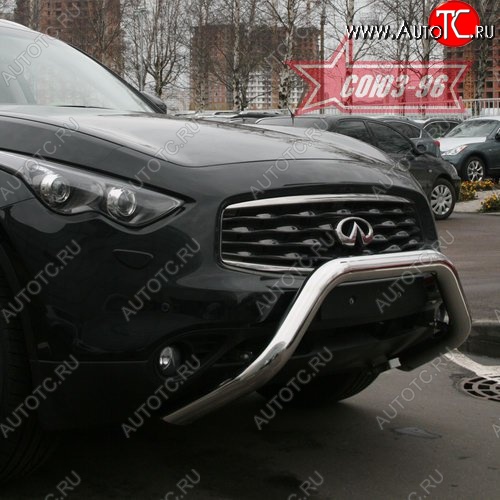 25 019 р. Защита переднего бампера Souz-96 (d76)  INFINITI FX35  S51 - FX50  S51  с доставкой в г. Омск