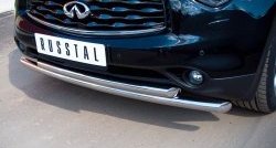 22 399 р. Защита переднего бампера (2 трубыØ63 мм, нержавейка) Russtal INFINITI FX37 S51 рестайлинг (2011-2013)  с доставкой в г. Омск. Увеличить фотографию 2