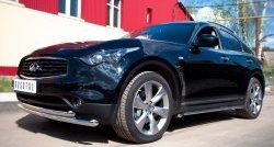 22 399 р. Защита переднего бампера (2 трубыØ63 мм, нержавейка) Russtal INFINITI FX37 S51 рестайлинг (2011-2013)  с доставкой в г. Омск. Увеличить фотографию 4