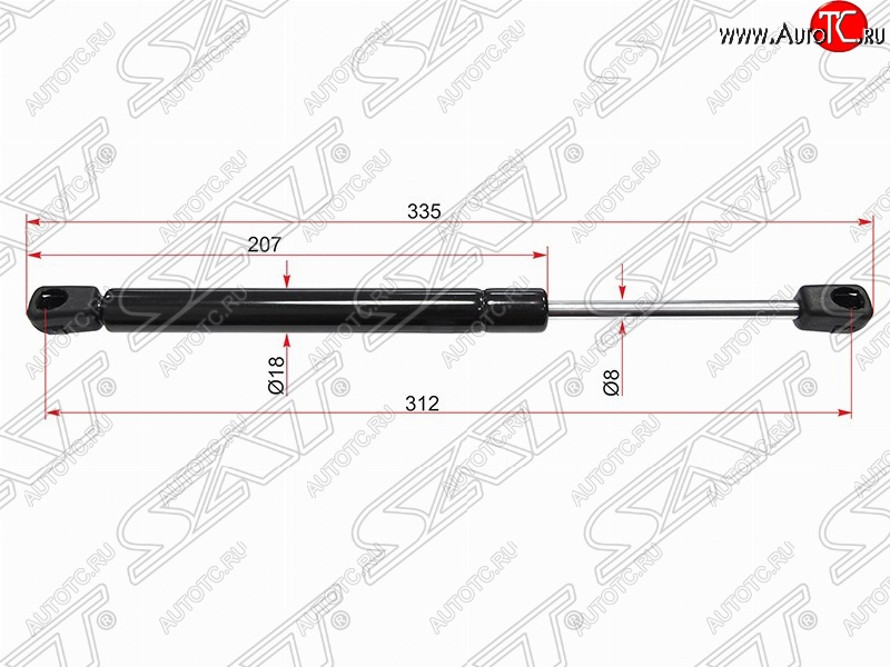 699 р. Газовый упор крышки багажника SAT  INFINITI G35  V35 (2002-2007), Nissan Primera  3 седан (2001-2008), Nissan Skyline  V35 (2001-2007)  с доставкой в г. Омск