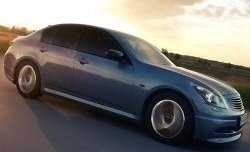 10 599 р. Комплект порогов H Style INFINITI G35 V36 седан (2006-2015) (Неокрашенные)  с доставкой в г. Омск. Увеличить фотографию 1