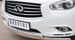 24 999 р. Защита переднего бампера (2 трубыØ75х42 мм, нержавейка) Russtal INFINITI JX35 (2012-2014)  с доставкой в г. Омск. Увеличить фотографию 2