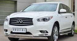 24 999 р. Защита переднего бампера (2 трубыØ75х42 мм, нержавейка) Russtal INFINITI JX35 (2012-2014)  с доставкой в г. Омск. Увеличить фотографию 4