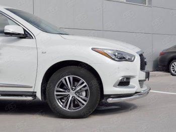 17 999 р. Защита переднего бампера (2 трубыØ63 и 42 мм, нержавейка) SLITKOFF INFINITI QX60 L50 рестайлинг (2016-2021)  с доставкой в г. Омск. Увеличить фотографию 3