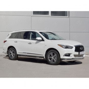 17 749 р. Защита переднего бампера (Ø75х42 мм, нержавейка) Russtal INFINITI QX60 L50 рестайлинг (2016-2021)  с доставкой в г. Омск. Увеличить фотографию 3