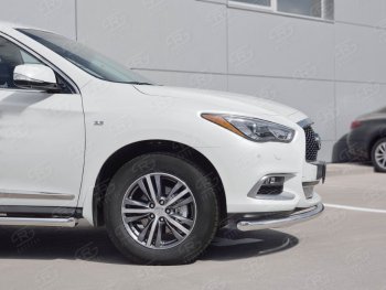 15 549 р. Защита заднего бампера (Ø63 мм, нержавейка) SLITKOFF INFINITI QX60 L50 рестайлинг (2016-2021)  с доставкой в г. Омск. Увеличить фотографию 3