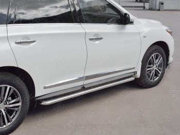 20 499 р. Широкая защита порогов с трубой диаметром 42 мм SLITKOFF v2  INFINITI QX60  L50 (2016-2021) рестайлинг  с доставкой в г. Омск. Увеличить фотографию 3