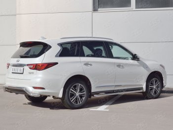 14 999 р. Защита заднего бампера (Ø63 мм волна, нержавейка) Russtal INFINITI QX60 L50 рестайлинг (2016-2021)  с доставкой в г. Омск. Увеличить фотографию 2