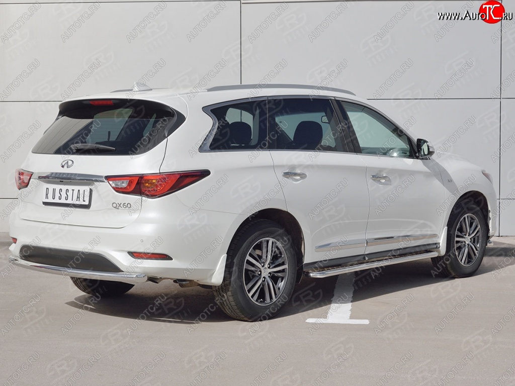 15 549 р. Одинарная защита заднего бампера из трубы d63 мм SLITKOFF  INFINITI QX60  L50 (2016-2021) рестайлинг  с доставкой в г. Омск