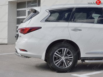 17 749 р. Защита заднего бампера (Ø75x42 мм, нержавейка) Russtal INFINITI QX60 L50 рестайлинг (2016-2021)  с доставкой в г. Омск. Увеличить фотографию 2