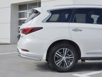 13 599 р. Защита заднего бампера (Ø76 мм уголки, нержавейка) SLITKOFF  INFINITI QX60  L50 (2016-2021) рестайлинг  с доставкой в г. Омск. Увеличить фотографию 2