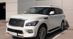 20 999 р. Защита переднего бампера (Ø75х42 мм, нержавейка) Russtal INFINITI QX80 Z62 1-ый рестайлинг (2014-2018)  с доставкой в г. Омск. Увеличить фотографию 4