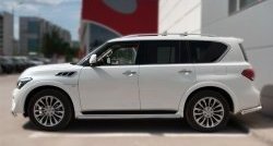 14 549 р. Защита порогов из круглой трубы диаметром 42 мм SLITKOFF  INFINITI QX80  Z62 (2014-2018) 1-ый рестайлинг  с доставкой в г. Омск. Увеличить фотографию 4