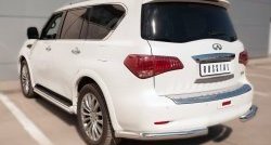 20 399 р. Защита заднего бампера (Ø76 мм уголки, нержавейка) Russtal INFINITI QX80 Z62 1-ый рестайлинг (2014-2018)  с доставкой в г. Омск. Увеличить фотографию 4