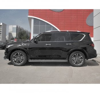 16 549 р. Защита порогов (Ø42 мм, нержавейка) SLITKOFF INFINITI QX80 Z62 2-ой рестайлинг (2018-2024)  с доставкой в г. Омск. Увеличить фотографию 3