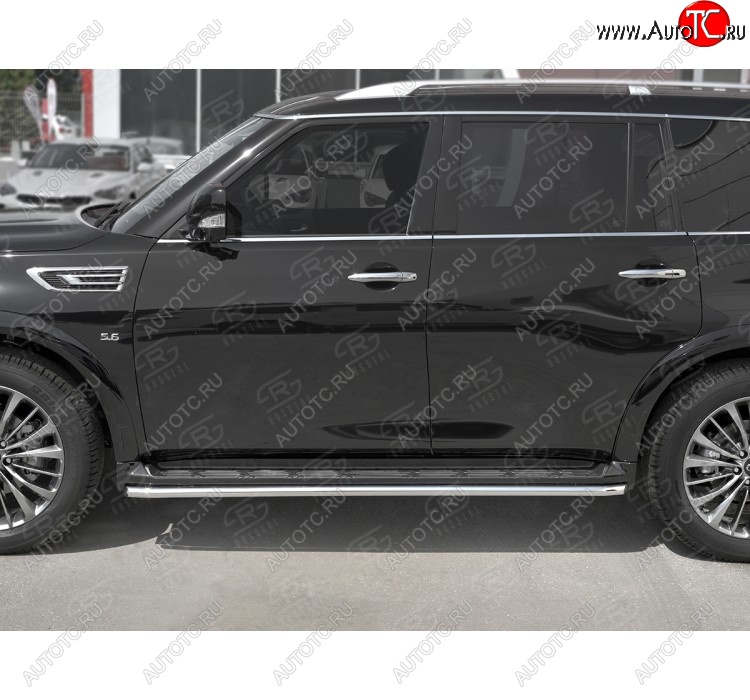 16 549 р. Защита порогов (Ø42 мм, нержавейка) SLITKOFF INFINITI QX80 Z62 2-ой рестайлинг (2018-2024)  с доставкой в г. Омск