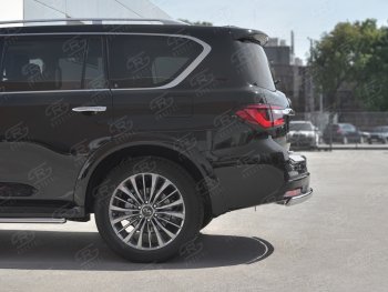 15 999 р. Защита заднего бампера (Ø75х42 мм, нержавейка) Russtal INFINITI QX80 Z62 2-ой рестайлинг (2018-2024)  с доставкой в г. Омск. Увеличить фотографию 3