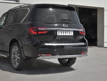 15 999 р. Защита заднего бампера (Ø75х42 мм, нержавейка) Russtal INFINITI QX80 Z62 2-ой рестайлинг (2018-2024)  с доставкой в г. Омск. Увеличить фотографию 4