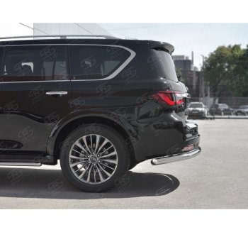 13 849 р. Защита заднего бампера (Ø76 мм, нержавейка) SLITKOFF INFINITI QX80 Z62 2-ой рестайлинг (2018-2024)  с доставкой в г. Омск. Увеличить фотографию 2