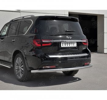 13 849 р. Защита заднего бампера (Ø76 мм, нержавейка) SLITKOFF INFINITI QX80 Z62 2-ой рестайлинг (2018-2024)  с доставкой в г. Омск. Увеличить фотографию 3