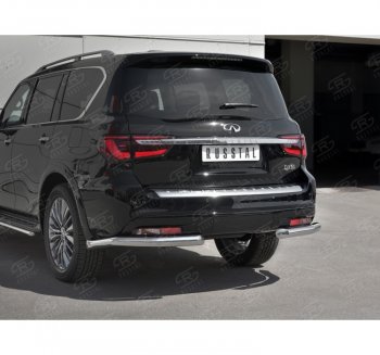 21 499 р. Защита заднего бампера (Ø76 мм уголки, нержавейка) SLITKOFF INFINITI QX80 Z62 2-ой рестайлинг (2018-2024)  с доставкой в г. Омск. Увеличить фотографию 3