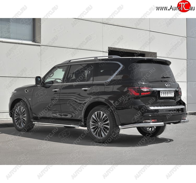 21 499 р. Защита заднего бампера (Ø76 мм уголки, нержавейка) SLITKOFF INFINITI QX80 Z62 2-ой рестайлинг (2018-2024)  с доставкой в г. Омск