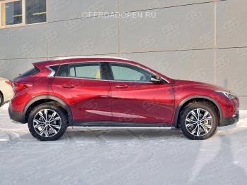 17 999 р. Защита порогов (Ø42 мм) SLITKOFF  INFINITI QX30  H15E (2016-2020) (Вариант 3 (круглые торцы под 90°))  с доставкой в г. Омск. Увеличить фотографию 3