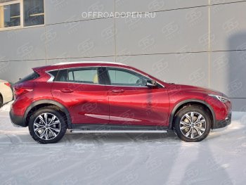 20 499 р. Порожки для ног (труба Ø42) SLITKOFF INFINITI QX30 H15E (2016-2020) (Вариант 2 (лист алюм, проф.сталь))  с доставкой в г. Омск. Увеличить фотографию 3