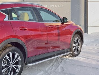 30 999 р. Порожки для ног (труба Ø42) SLITKOFF  INFINITI QX30  H15E (2016-2020) (Вариант 3 (лист нерж, проф. нерж))  с доставкой в г. Омск. Увеличить фотографию 3