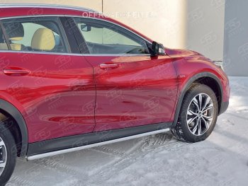 18 799 р. Защита порогов (Ø63 мм) SLITKOFF  INFINITI QX30  H15E (2016-2020) (Вариант 2 (пластиковые заглушки))  с доставкой в г. Омск. Увеличить фотографию 1