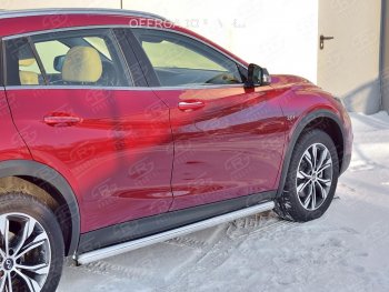 19 999 р. Защита порогов (Ø63 мм) SLITKOFF  INFINITI QX30  H15E (2016-2020) (Вариант 3 (круглые торцы под 90°))  с доставкой в г. Омск. Увеличить фотографию 2