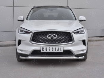 Защита переднего бампера Russtal (Ø63 мм волна, нержавейка) INFINITI (Инфинити) Qx50 (КуХ50)  J55 (2017-2022) J55